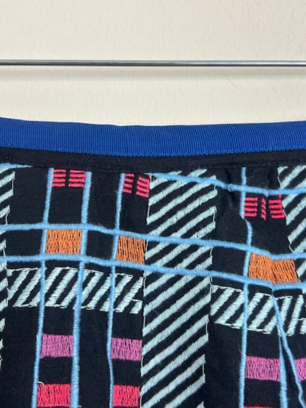 Anthropologie x Maeve Fringe-Trimmed Beaded Checkered Geometric Lined Mini Skirt - Picture 12 of 16